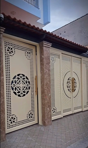 Cổng sắt CNC hoa văn cách điệu phong cách châu Âu – KD285