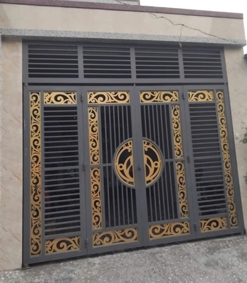 Cổng Sắt CNC Hoa Văn Vàng Đồng – Mẫu KD264 | Thiết Kế Sang Trọng, Kín Đáo, Hiện Đại