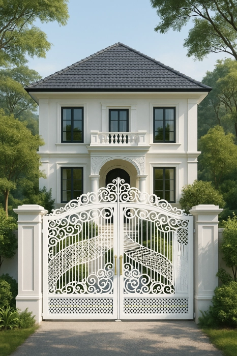 Cổng sắt CNC KD004 – Phong cách châu Âu cổ điển, tinh tế tại Đà Lạt