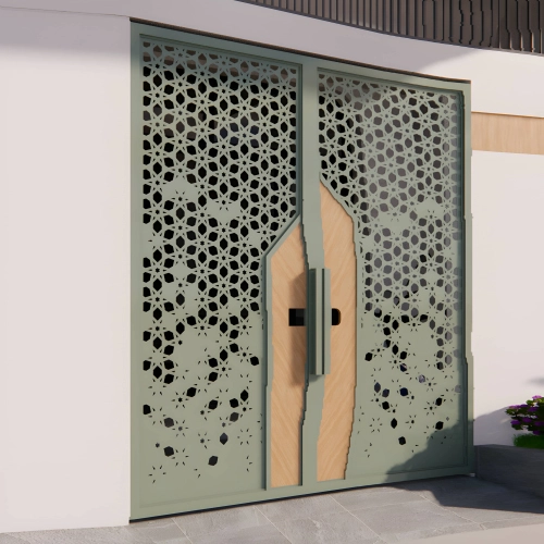 Cổng sắt CNC KD008 – Thiết kế tối giản hiện đại cho nhà phố sang trọng