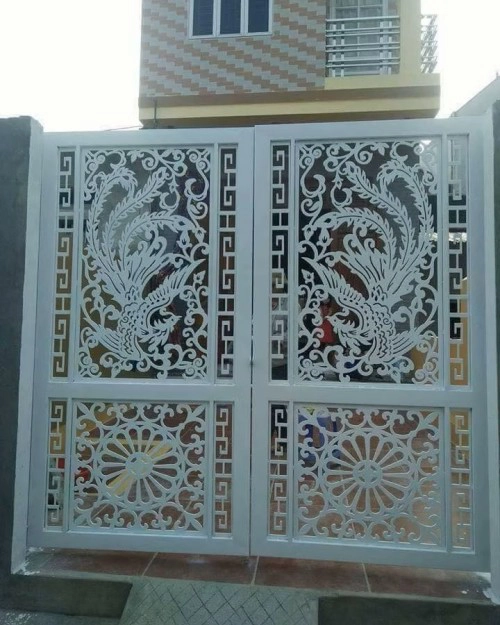 Cổng sắt CNC KD269 họa tiết phượng hoàng nghệ thuật