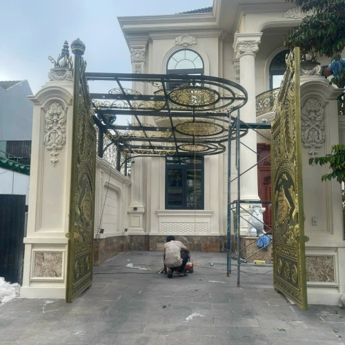 Mái che kết hợp thép trang trí CNC - KD152