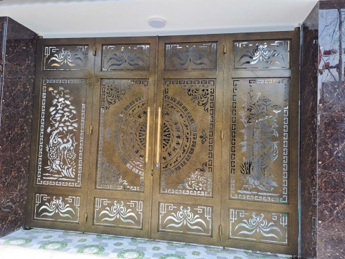 Mẫu cổng CNC laser hiện đại tại Đồng Nai – Cắt từ thép tấm hoa văn sắc nét - KD257