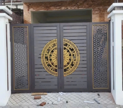 Mẫu Cổng Sắt CNC Mặt Trống Đồng Hiện Đại – Sang Trọng và Bền Bỉ-KD259